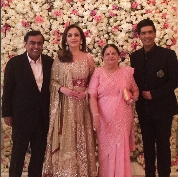Ambani family with Manish Malhotra