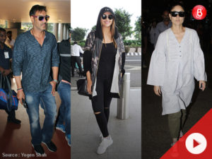 WATCH: Ajay, Sonakshi and Kareena make a stylish entry at the airport