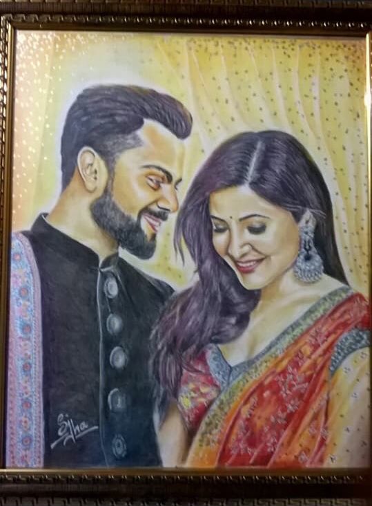 Virat Kohli and Anushka Sharma's portrait