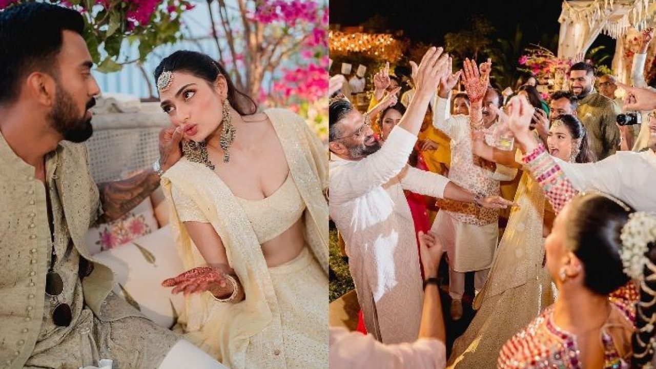 Athiya Shetty dances with father Suniel Shetty, has a candid moment with KL during mehendi ceremony