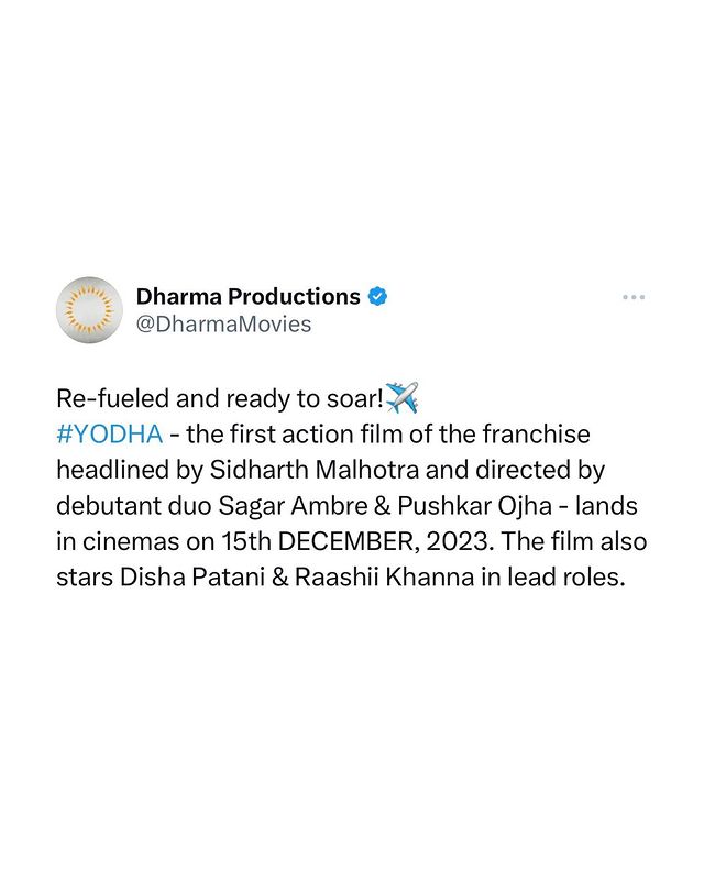 Dharma-announces-Yodha-release-date
