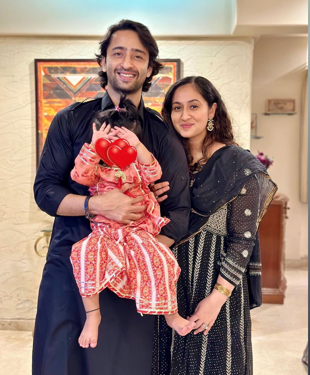 Shaheer Sheikh and Ruchikaa Kapoor with their daughter Ananya