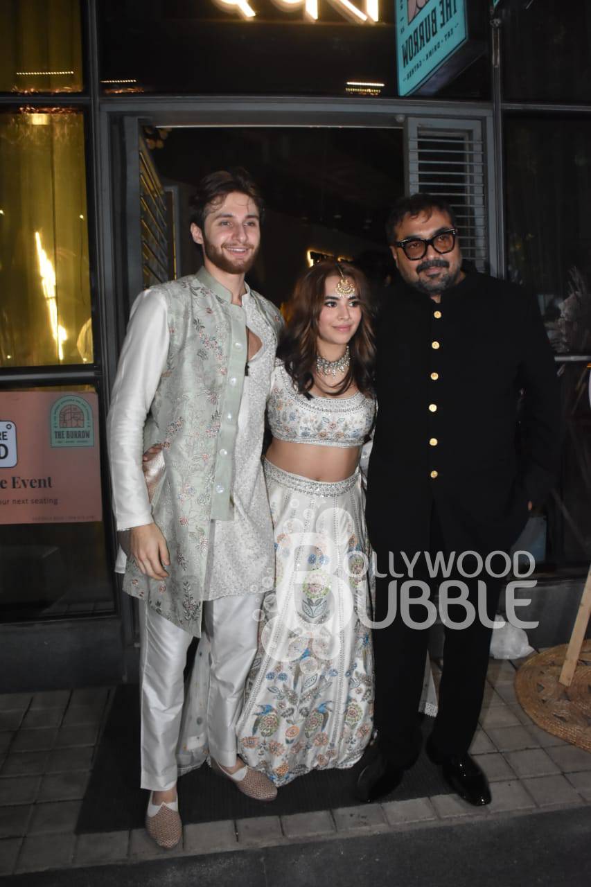 Aaliyah Kashyap and Shane Gregoire poses with Anurag Kashyap