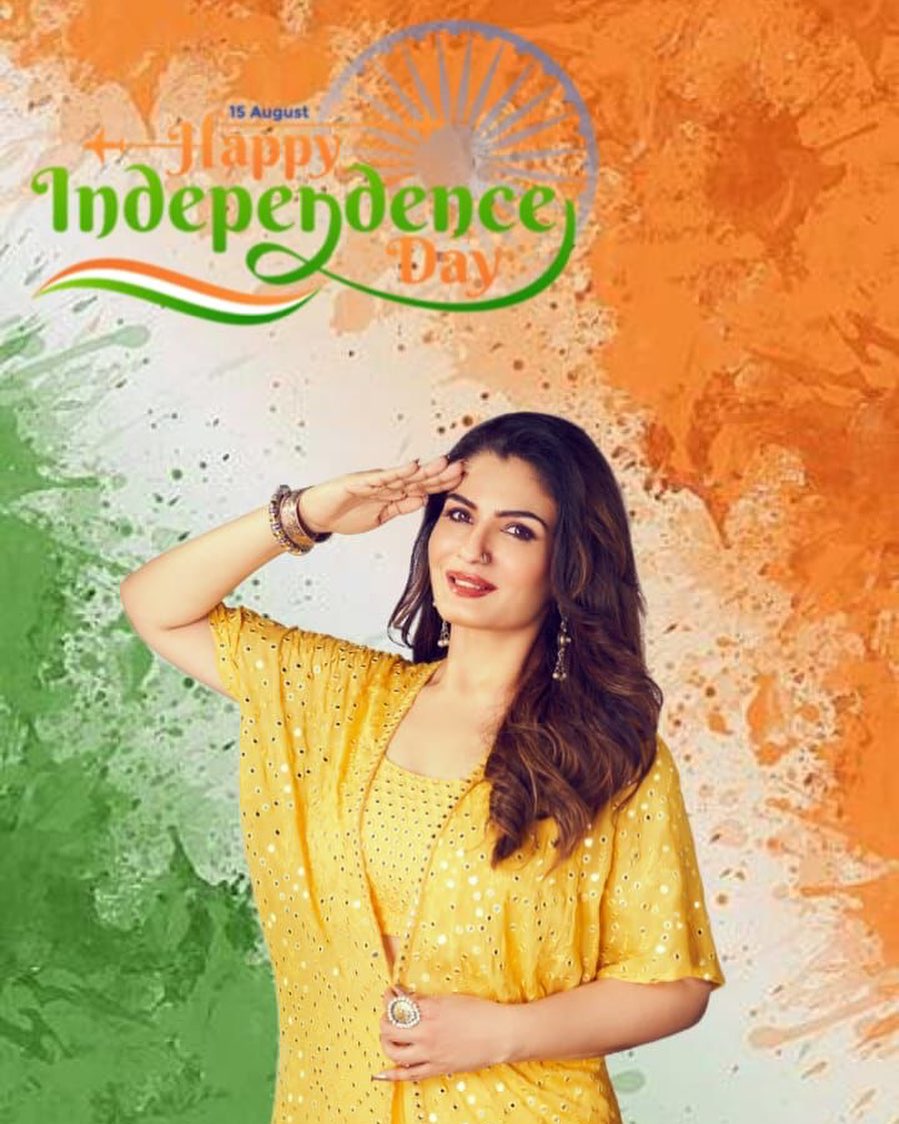 raveena tandon wishes fans on Independence Day