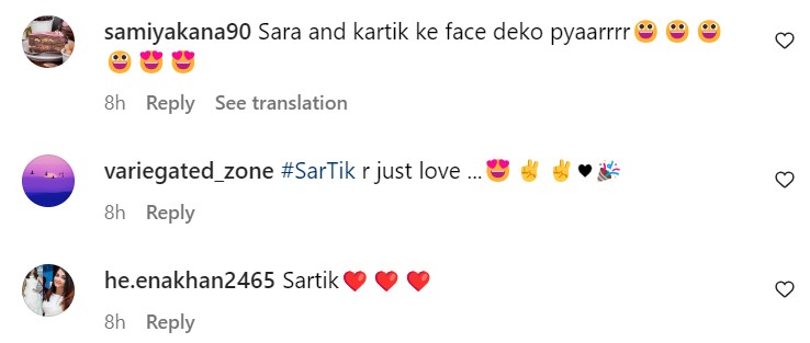 Fan comments on Sara-Kartik hug