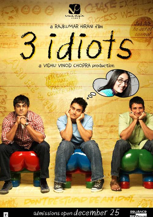 3 Idiots poster ft Aamir Khan, Sharman Joshi, R Madhavan and Kareena Kapoor
