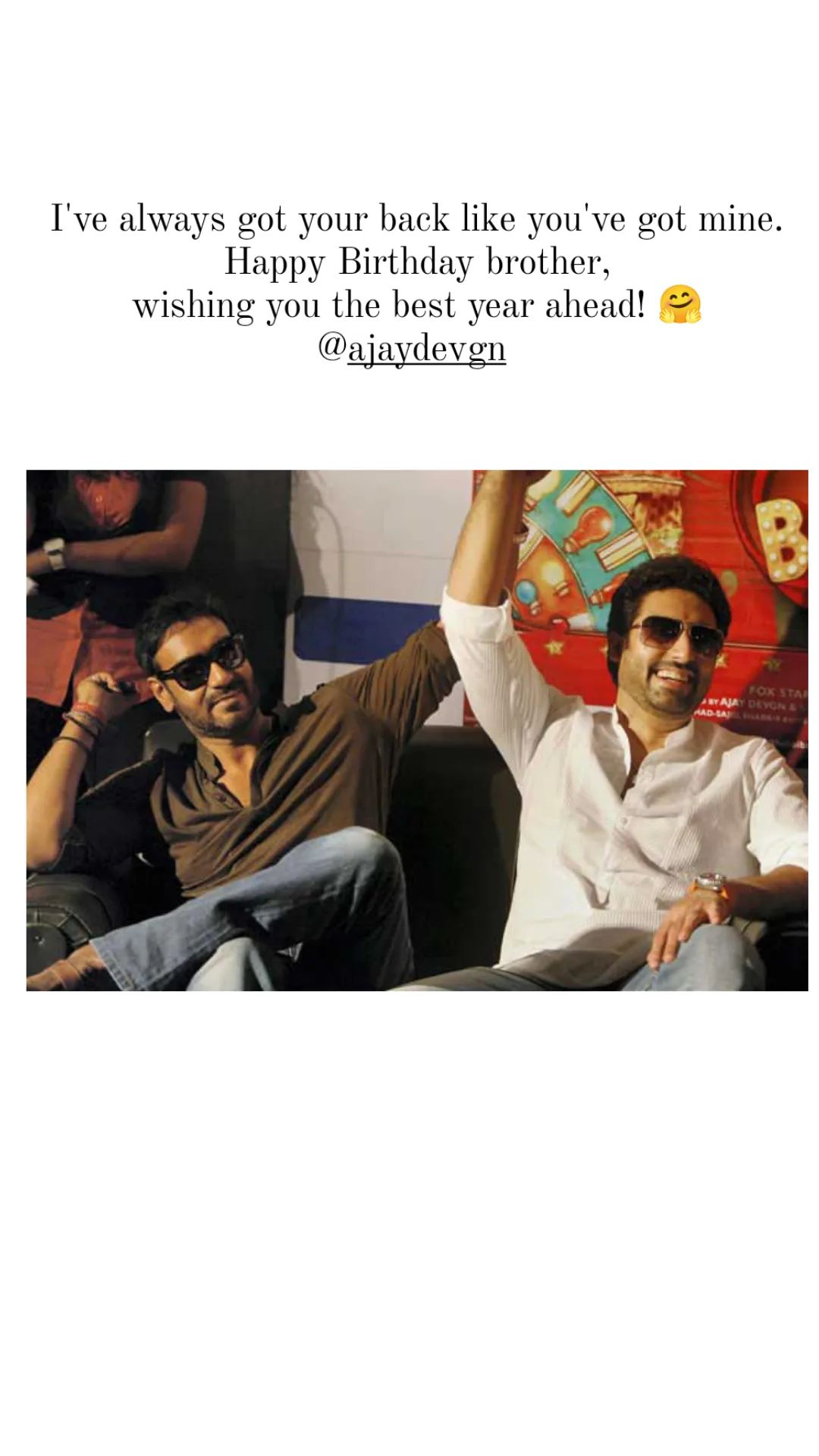 Abhishek Bachchan wishes Ajay Devgn