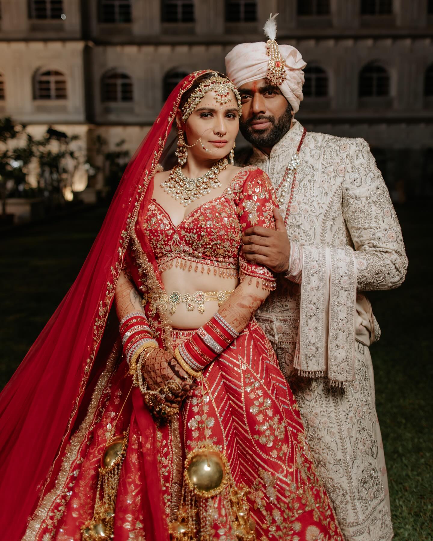 Arti Singh and Dipak Chauhan in their wedding picture