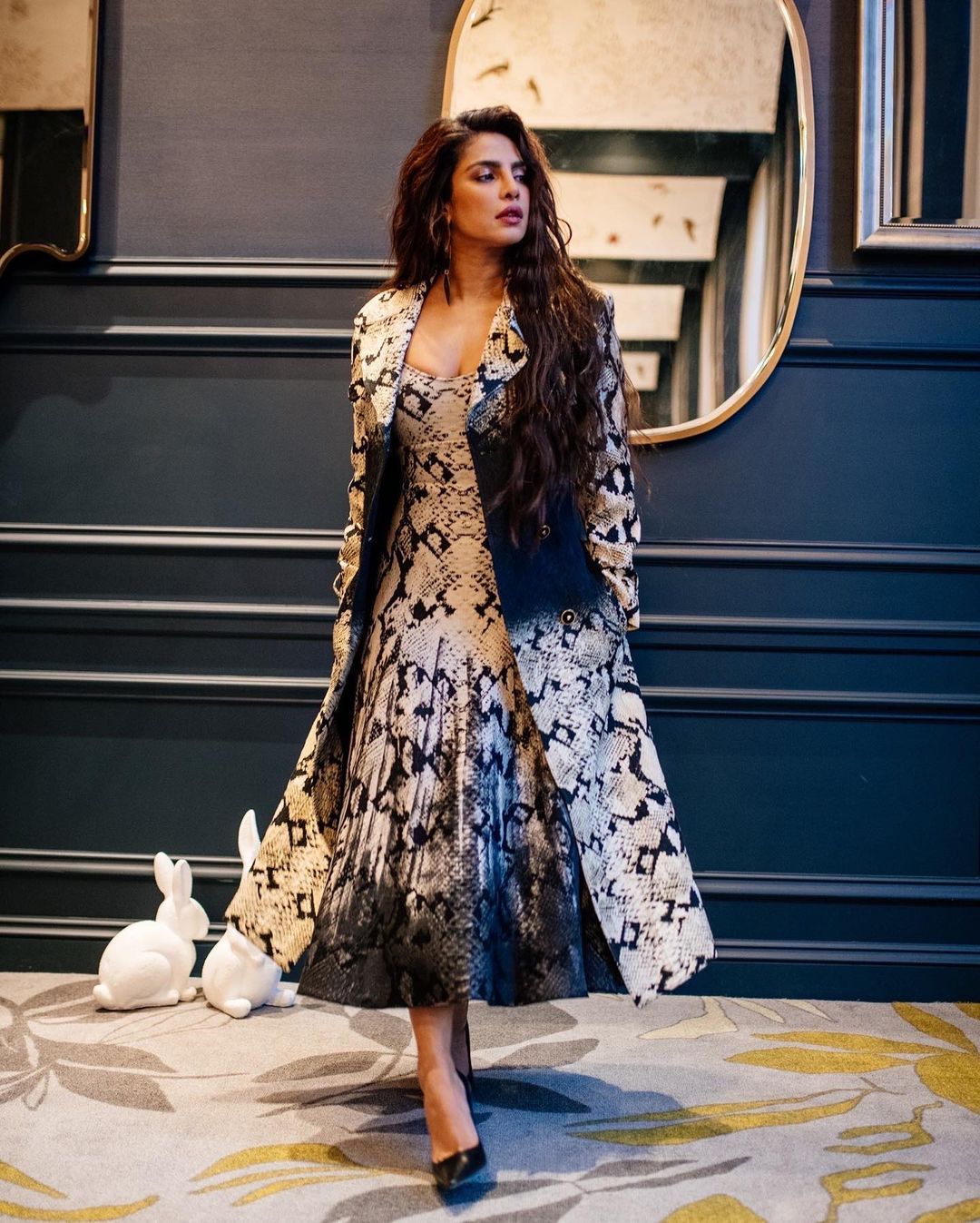 Priyanka Chopra in snakeprint dress